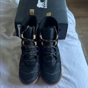 Sorel Black Boots with Gold Details